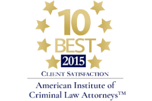 10 Best 2015 Client Satisfaction / American Institute of Criminal Law Attorneys - Badge